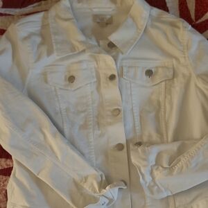 LOFT Classic White Jean Jacket